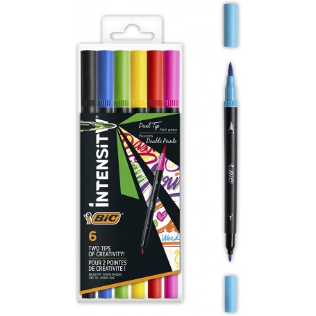 PENNARELLO BIC INTENSITI DUAL TIP BRUSH 6 PZ 92611