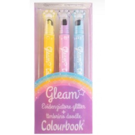 EVIDENZIATORE COLOURBOOK GLEAM LILLA 3PZ CON TIMBRINO