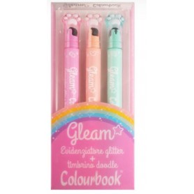 EVIDENZIATORE COLOURBOOK GLEAM ROSA 3PZ CON TIMBRINO