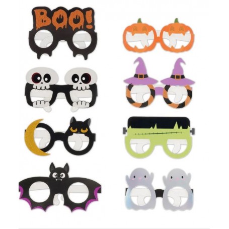 OCCHIALI DI CARTA LEGAMI HALLOWEEN 8PZ 